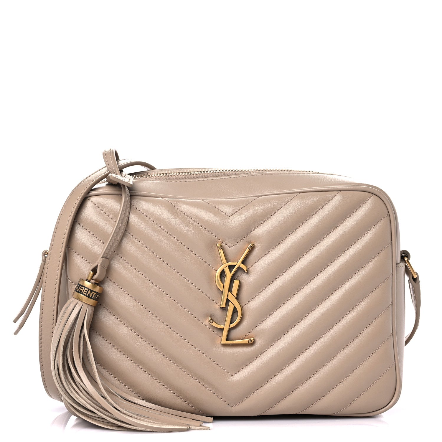 Saint Laurent Calfskin Matelasse Monogram Lou Camera Bag Dark Latte 1 of 11