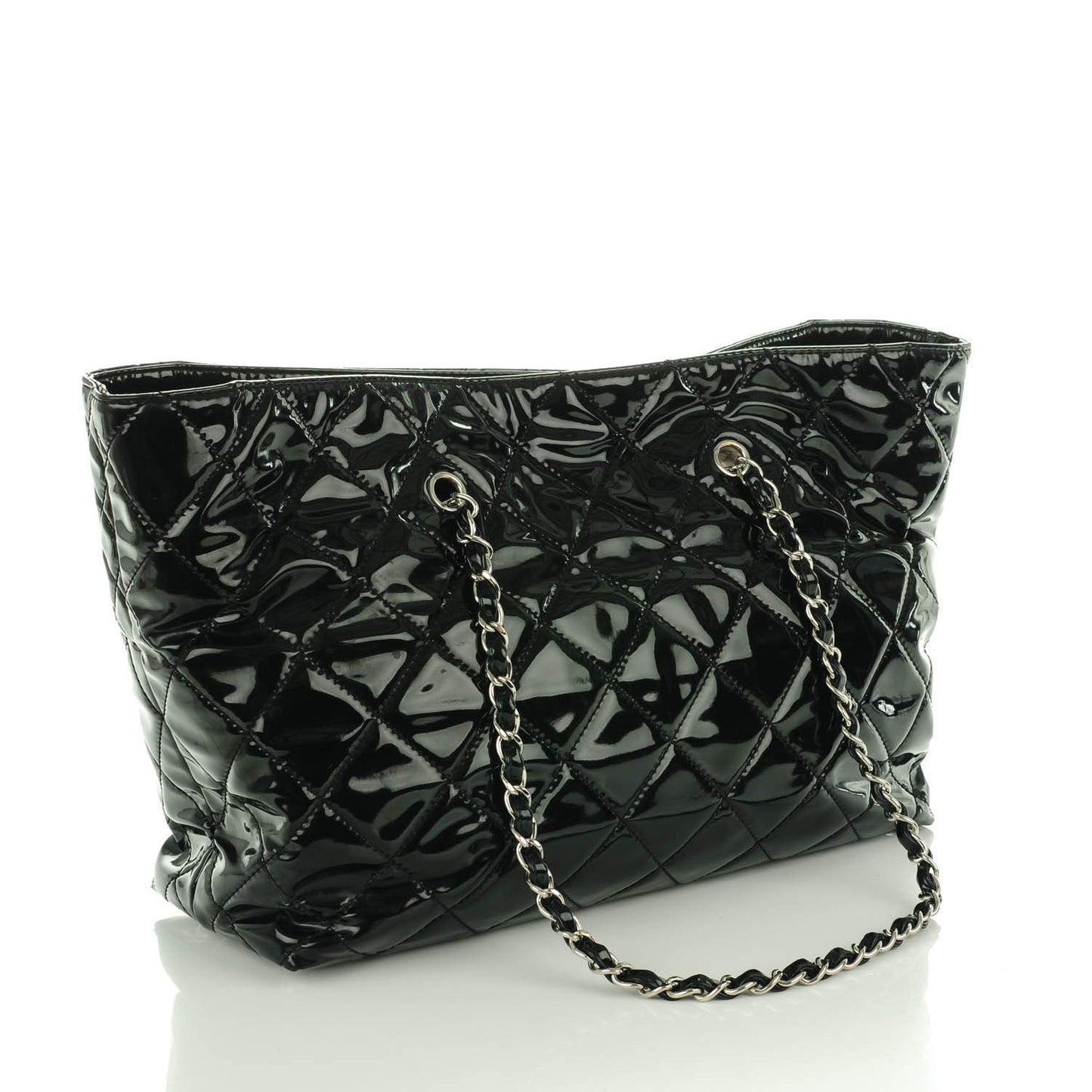 Vinyl Quilted In The Business Large Tote Black