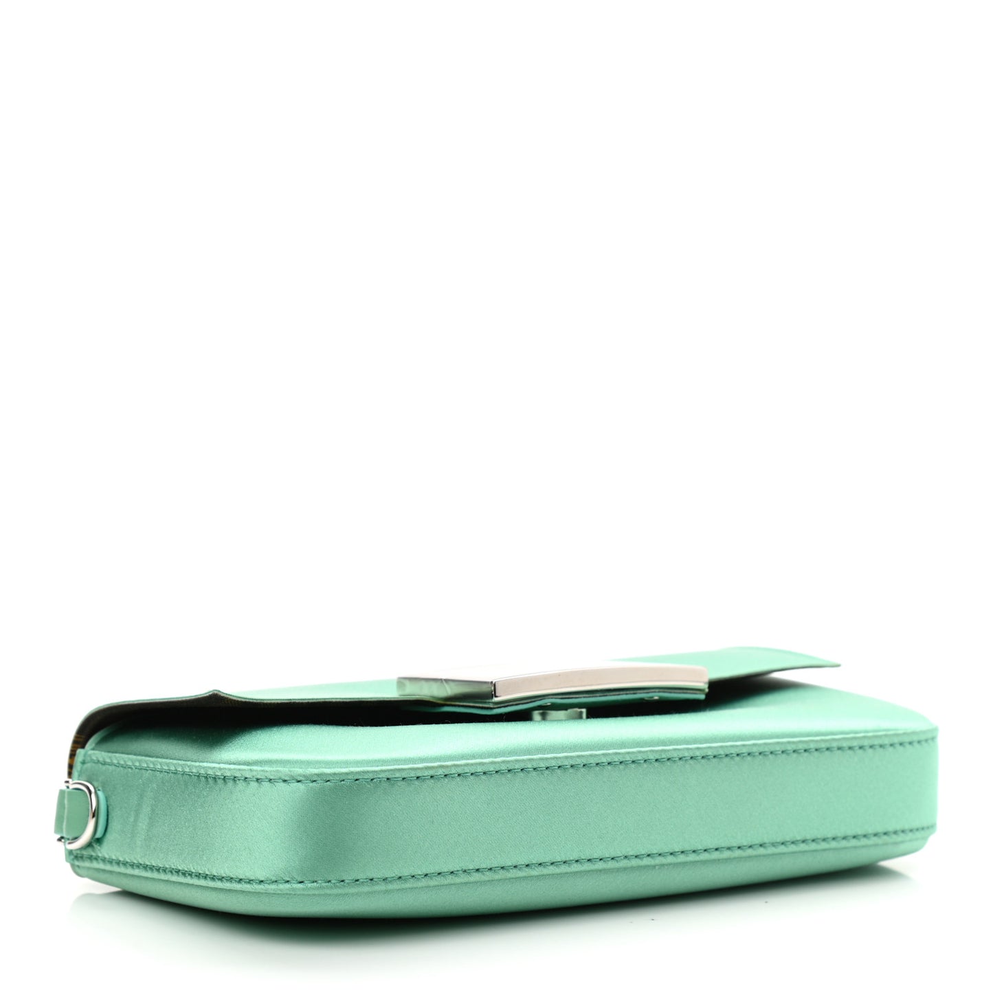 Silk Satin Phone Baguette Spring Turquoise