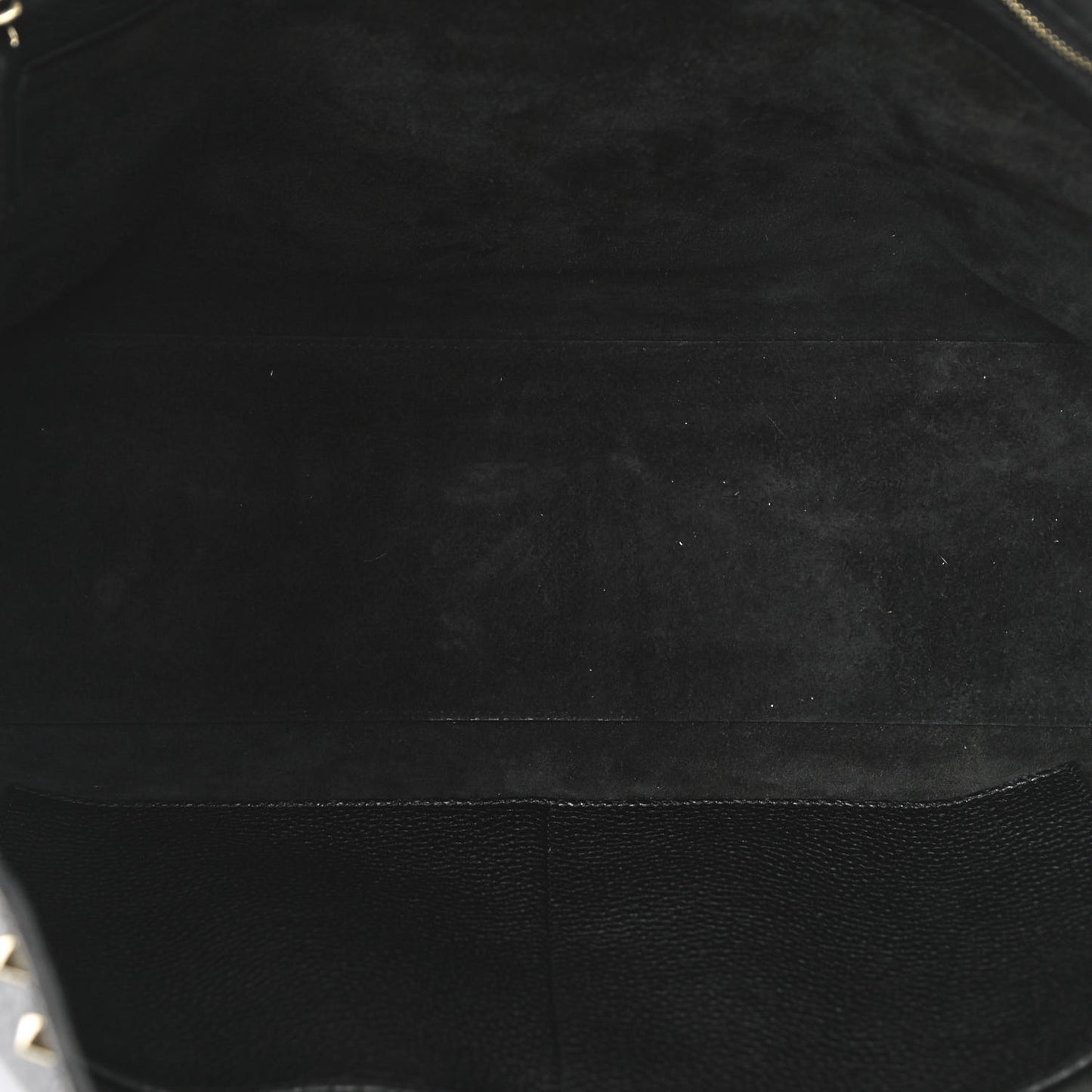 Grained Calfskin Rockstud Shoulder Tote Black