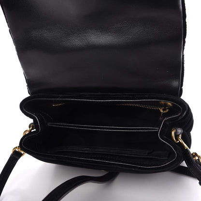 Saint Laurent Velvet Y Quilted Monogram Toy Loulou Chain Satchel French Black 5 of 10