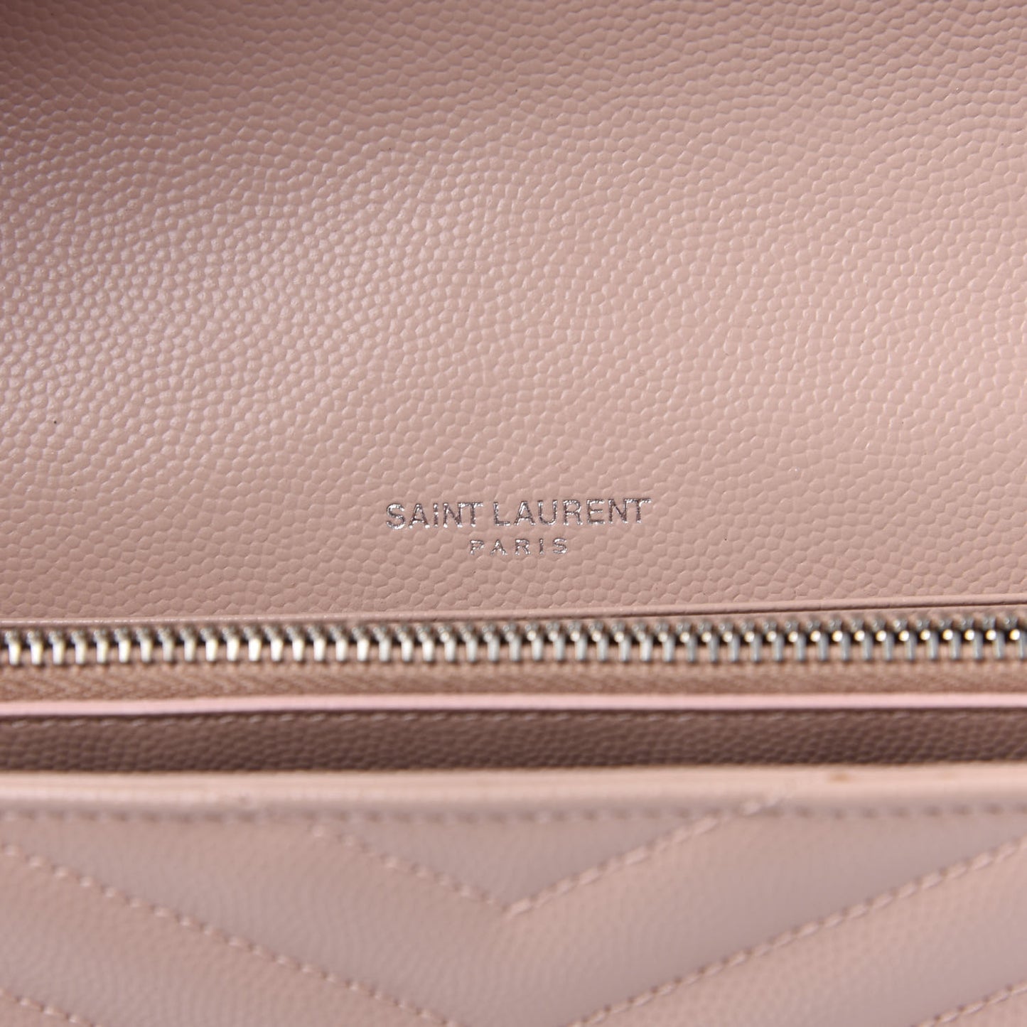 Grain De Poudre Matelasse Chevron Monogram Chain Wallet Pale Pink