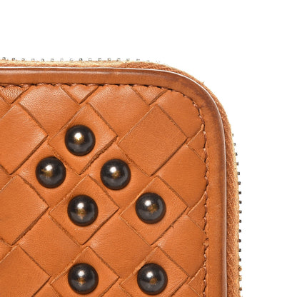 Bottega Veneta Waxed Calfskin Intrecciato Studded Wristlet Wallet Topaz 8 of 8