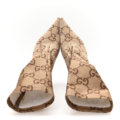 Balenciaga X GUCCI Jersey Maxi GG Monogram Crepe Knife Booties 42 Camel Ebony 2 of 7
