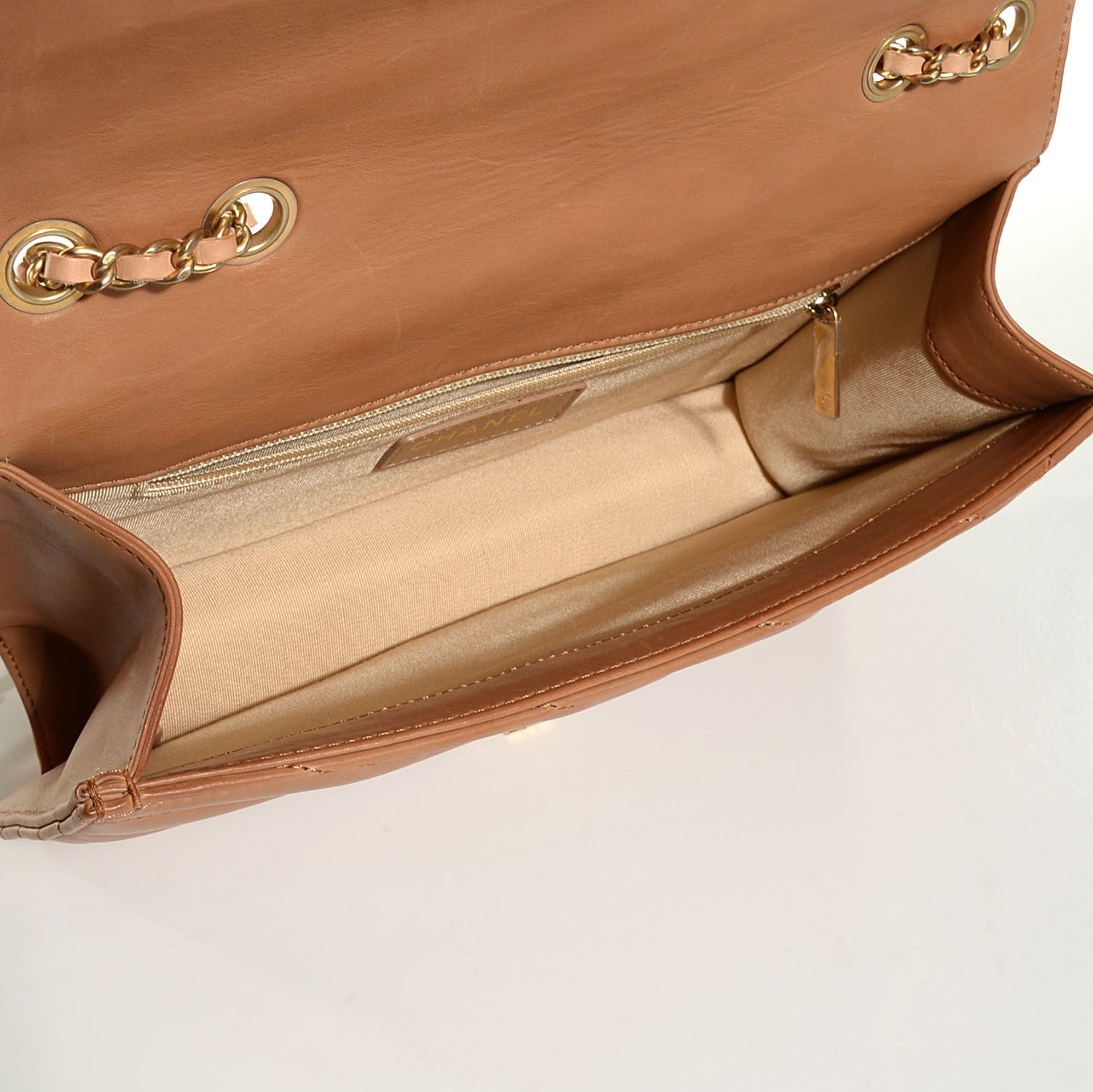 Chanel Calfskin Chevron Gabrielle Flap Brown 5 of 8