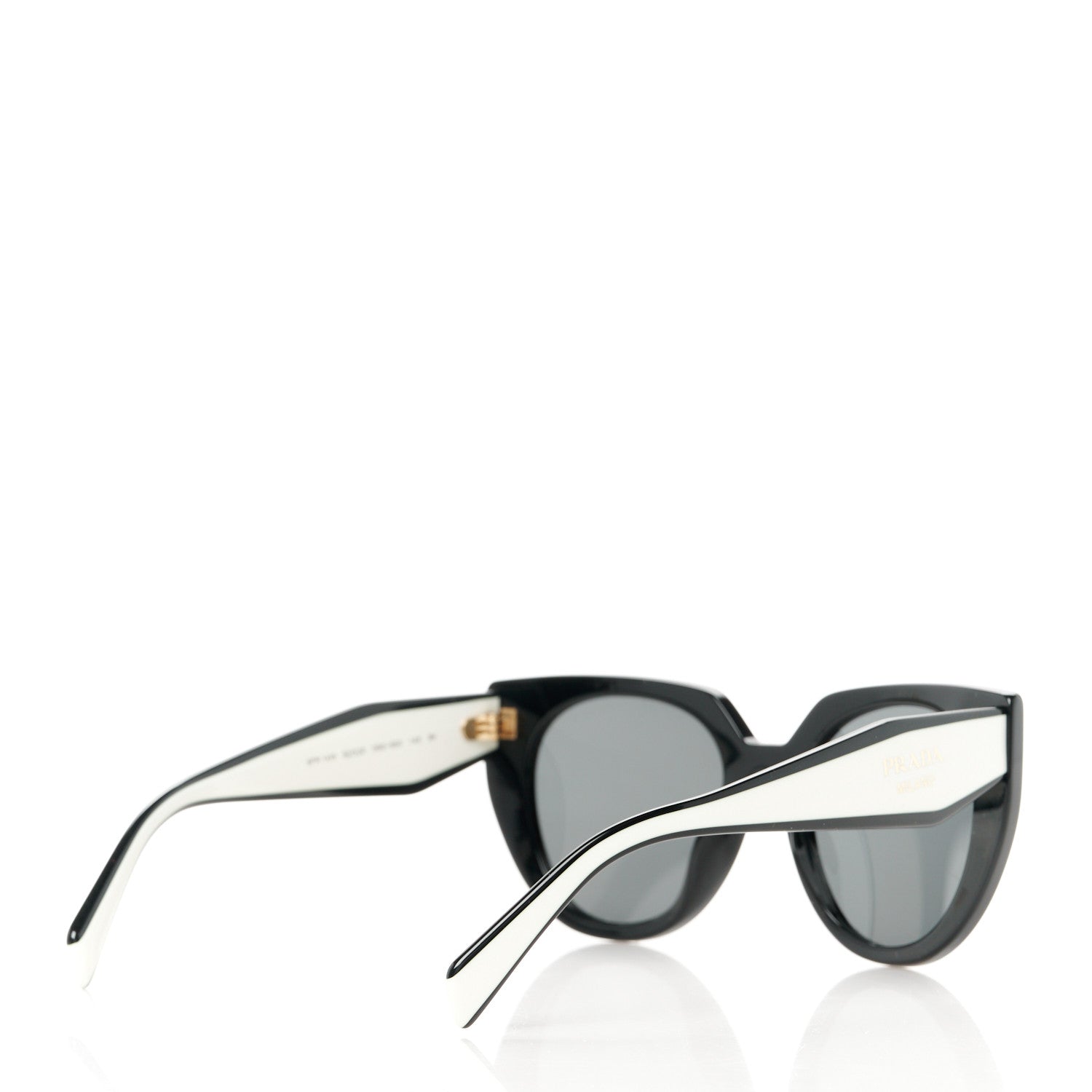 Prada Acetate Sunglasses SPR 14W Black White 4 of 8
