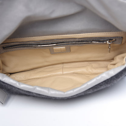 Fendi Knit Lizard Crystal Baguette Dark Grey 5 of 10