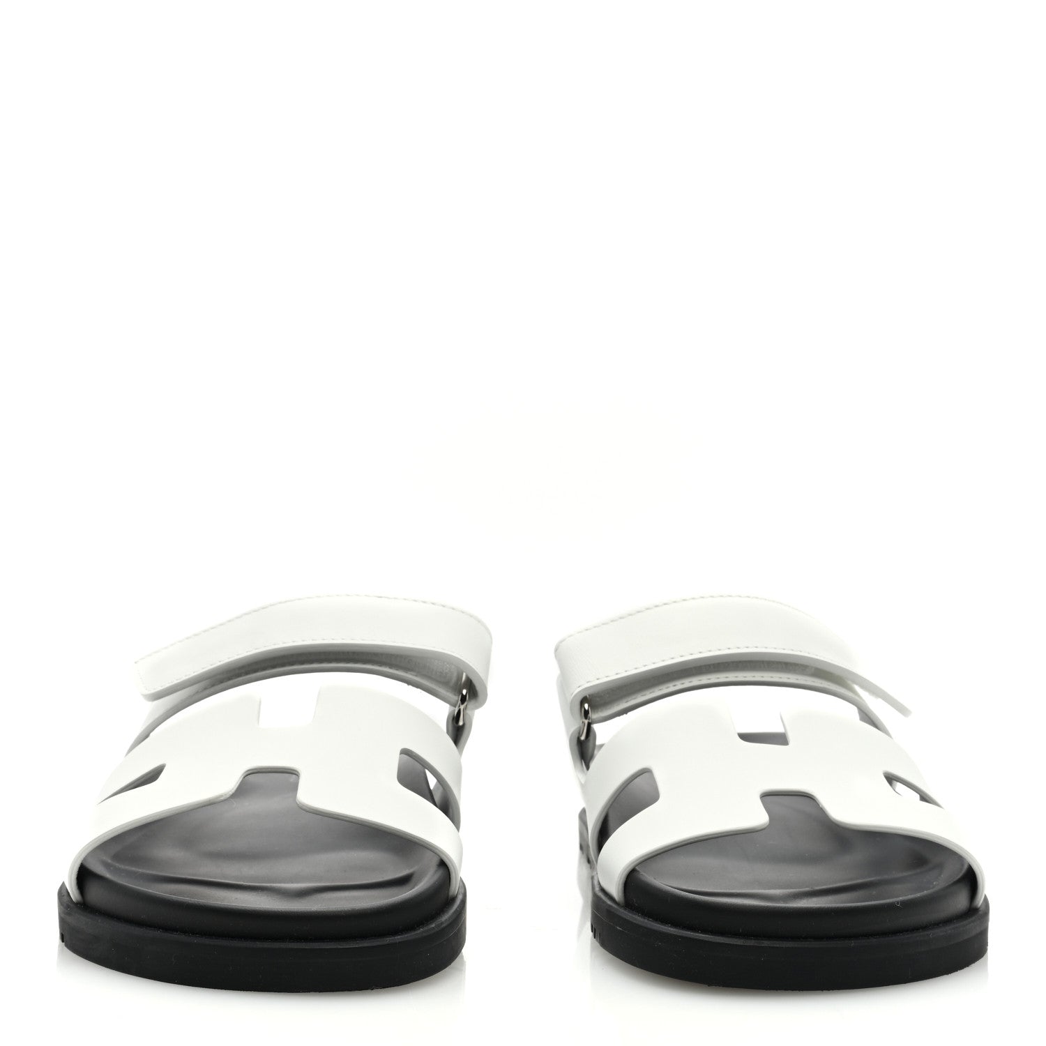 Hermes Calfskin Womens Chypre Sandals 37 White 3 of 9