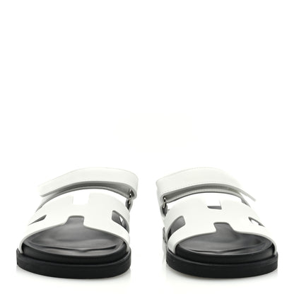 Hermes Calfskin Womens Chypre Sandals 37 White 3 of 9
