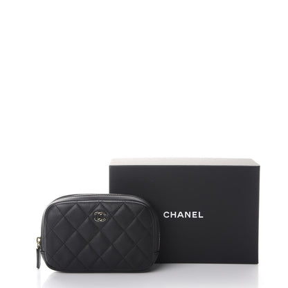 Chanel Caviar Quilted Small Curvy Pouch Cosmetic Case Black 8 of 8