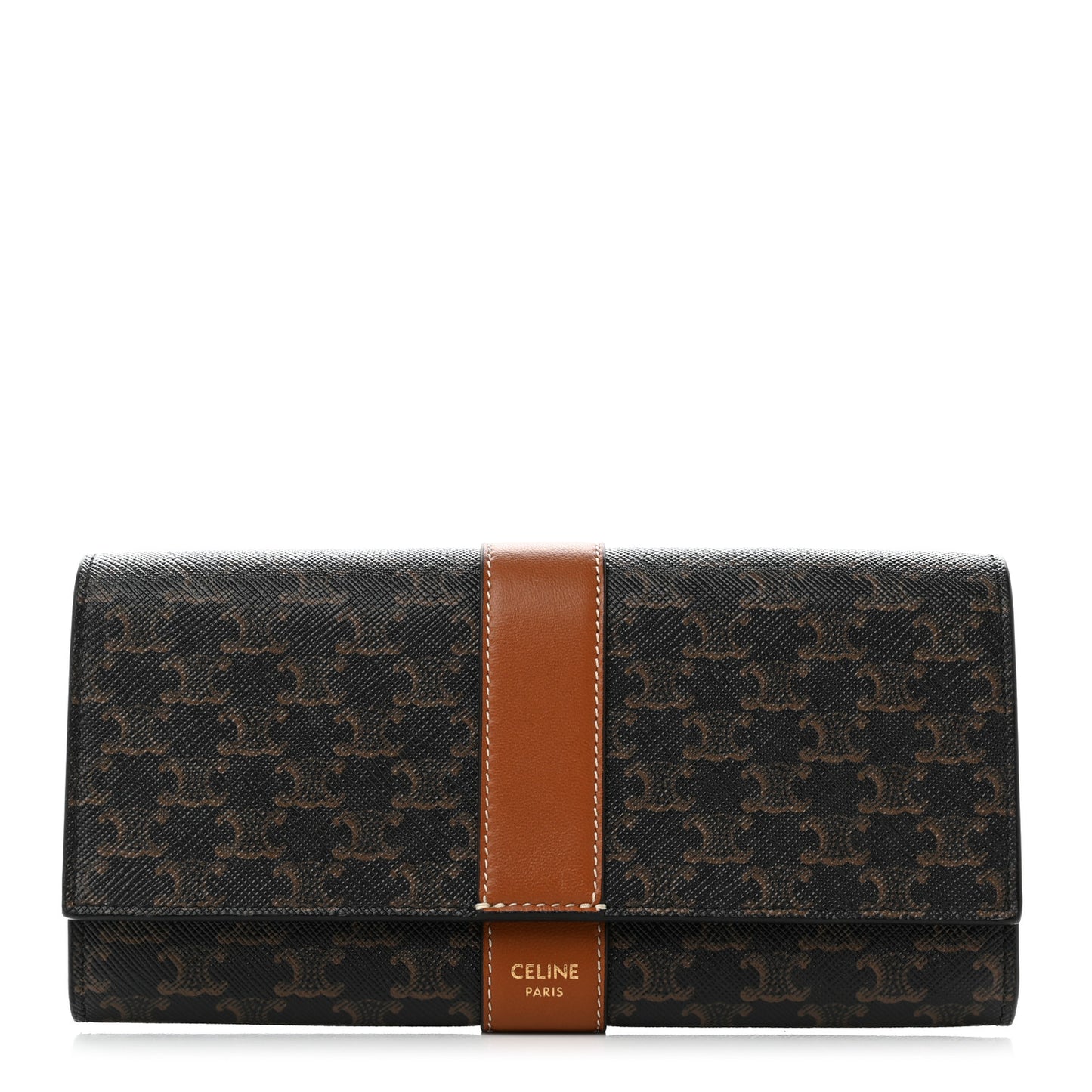 Canvas Triomphe Continental Wallet Tan