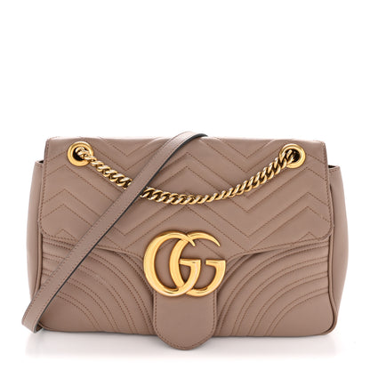 Gucci Calfskin Matelasse Medium GG Marmont Shoulder Bag Porcelain Rose 1 of 14