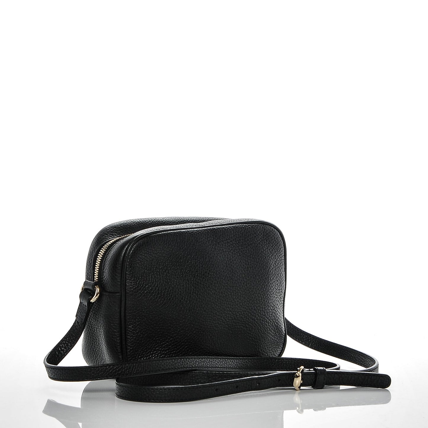 Pebbled Calfskin Small Soho Disco Bag Black