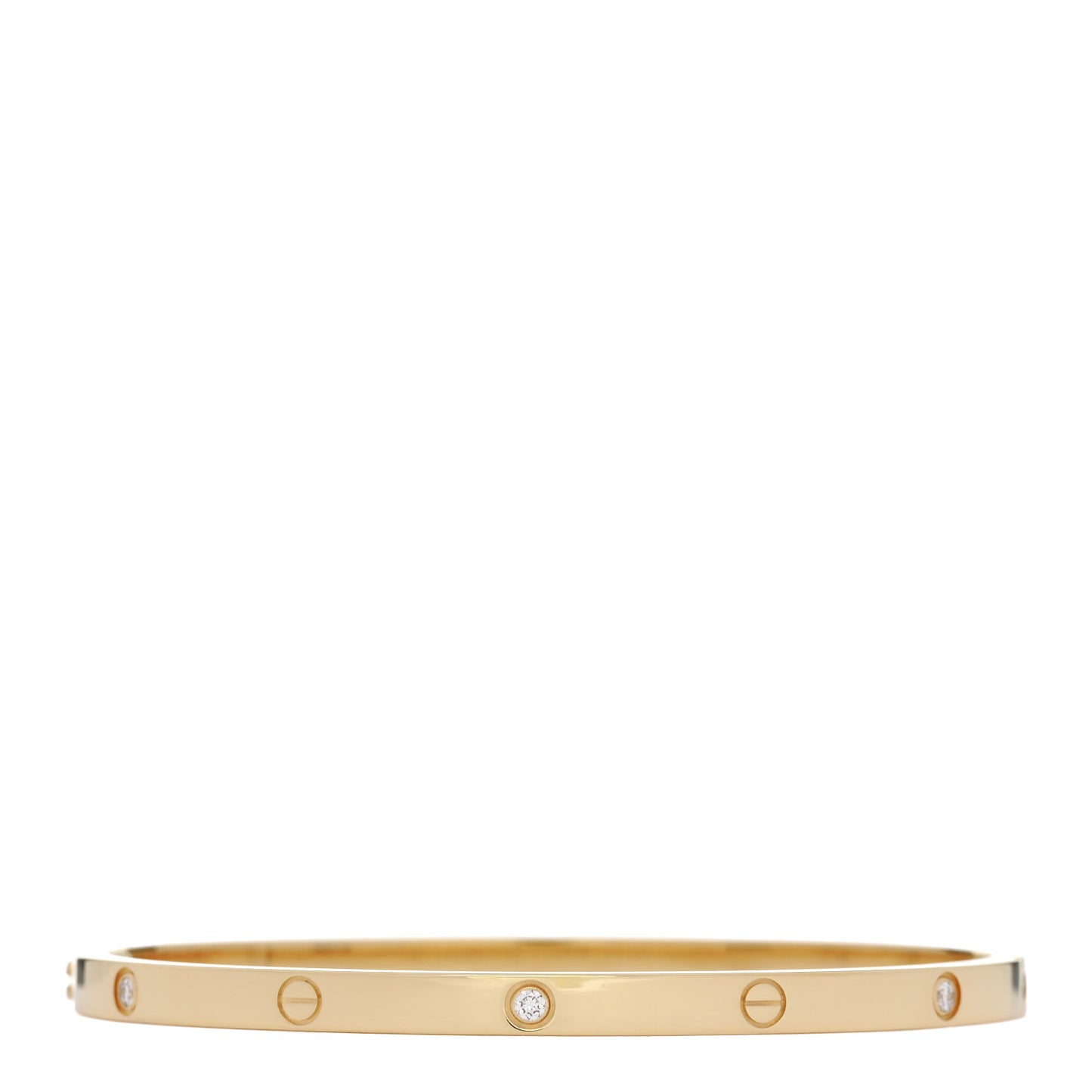 18K Yellow Gold 6 Diamond Small LOVE Bracelet 16