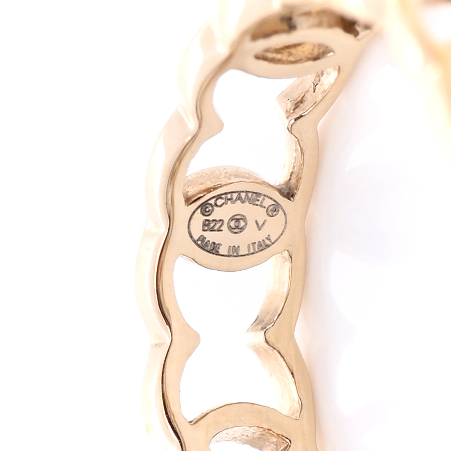 Chanel Metal CC Ring 54 6.75 Gold 4 of 5