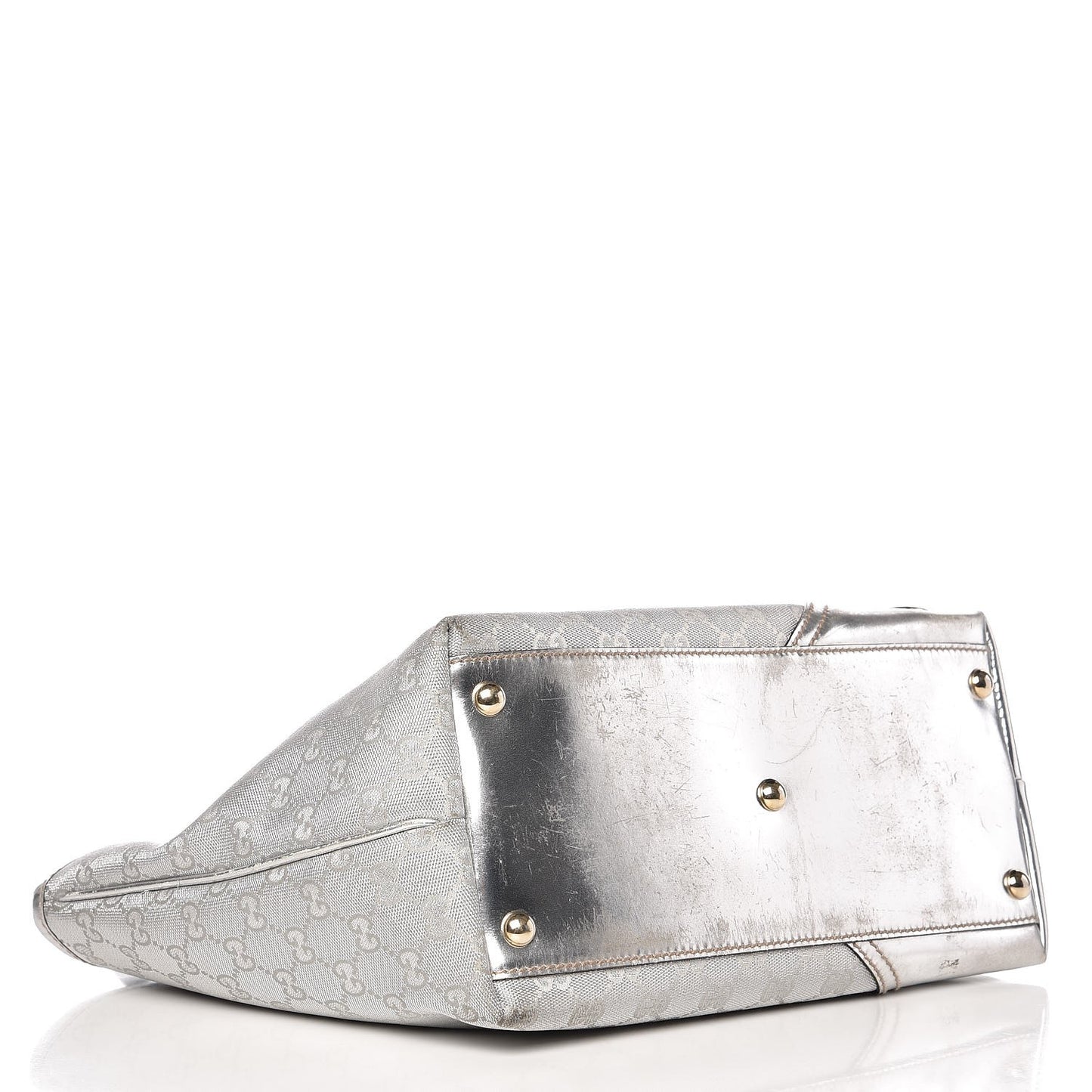 Metallic Monogram New Britt Medium Tote Silver