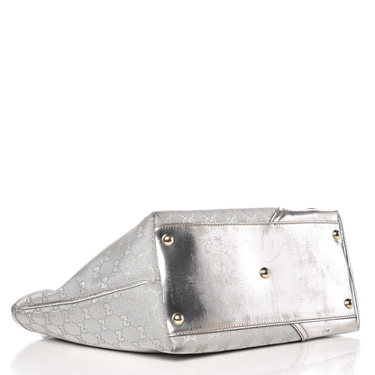 Gucci Metallic Monogram New Britt Medium Tote Silver 4 of 14