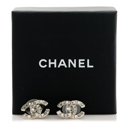 Chanel Baguette Crystal CC Earrings Silver 5 of 5