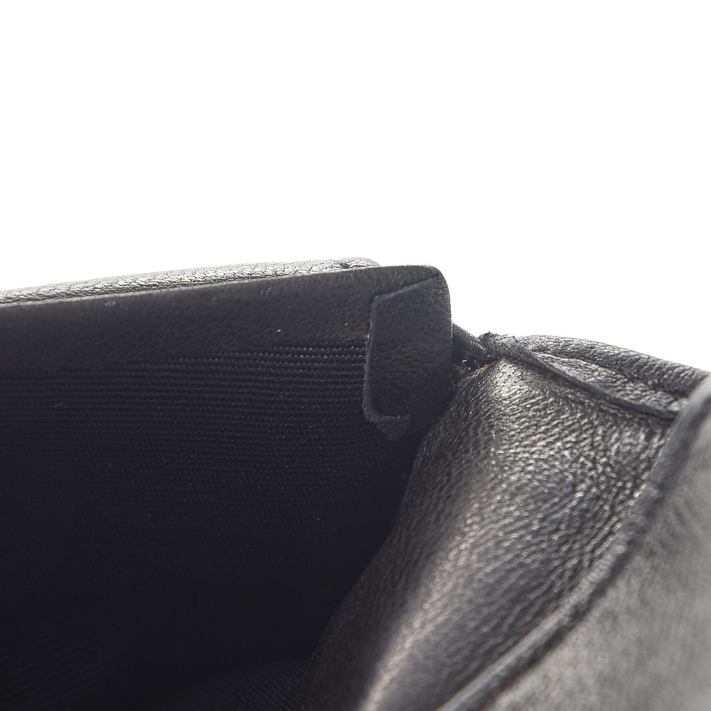 Lambskin Diamond Stitched French Wallet Black