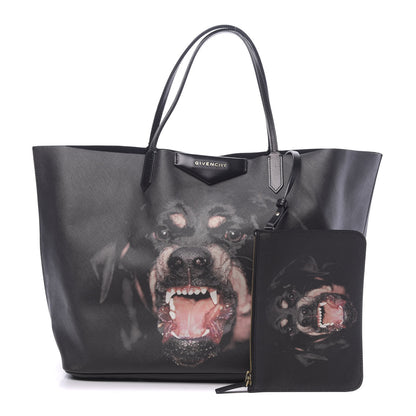 Givenchy Textured Coated Canvas Rottweiler Pint Large Antigona Tote Black 1 of 11