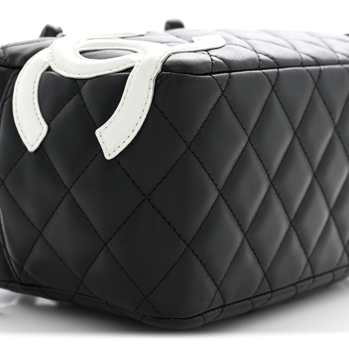 Chanel Calfskin Quilted Small Cambon Bowler Black White 9 of 10