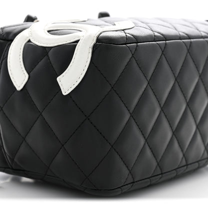 Chanel Calfskin Quilted Small Cambon Bowler Black White 9 of 10