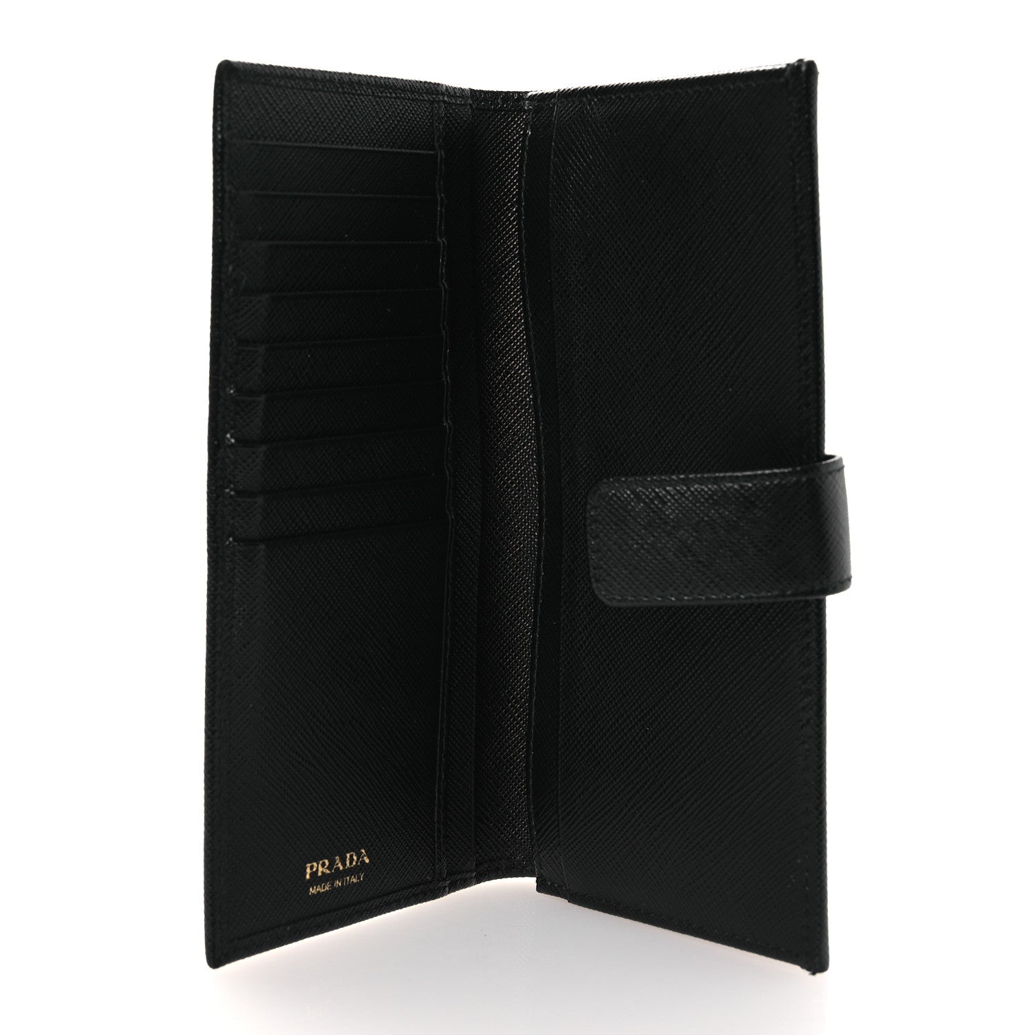 Prada Saffiano Metal Large Wallet Black 5 of 9