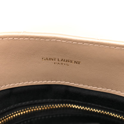 Saint Laurent Calfskin Y Quilted Monogram Medium Loulou Chain Satchel Dark Beige 8 of 10