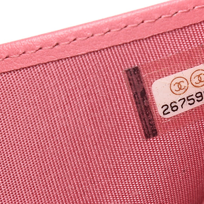 Chanel Iridescent Caviar Chevron Quilted Boy Compact Wallet Dark Pink 7 of 14
