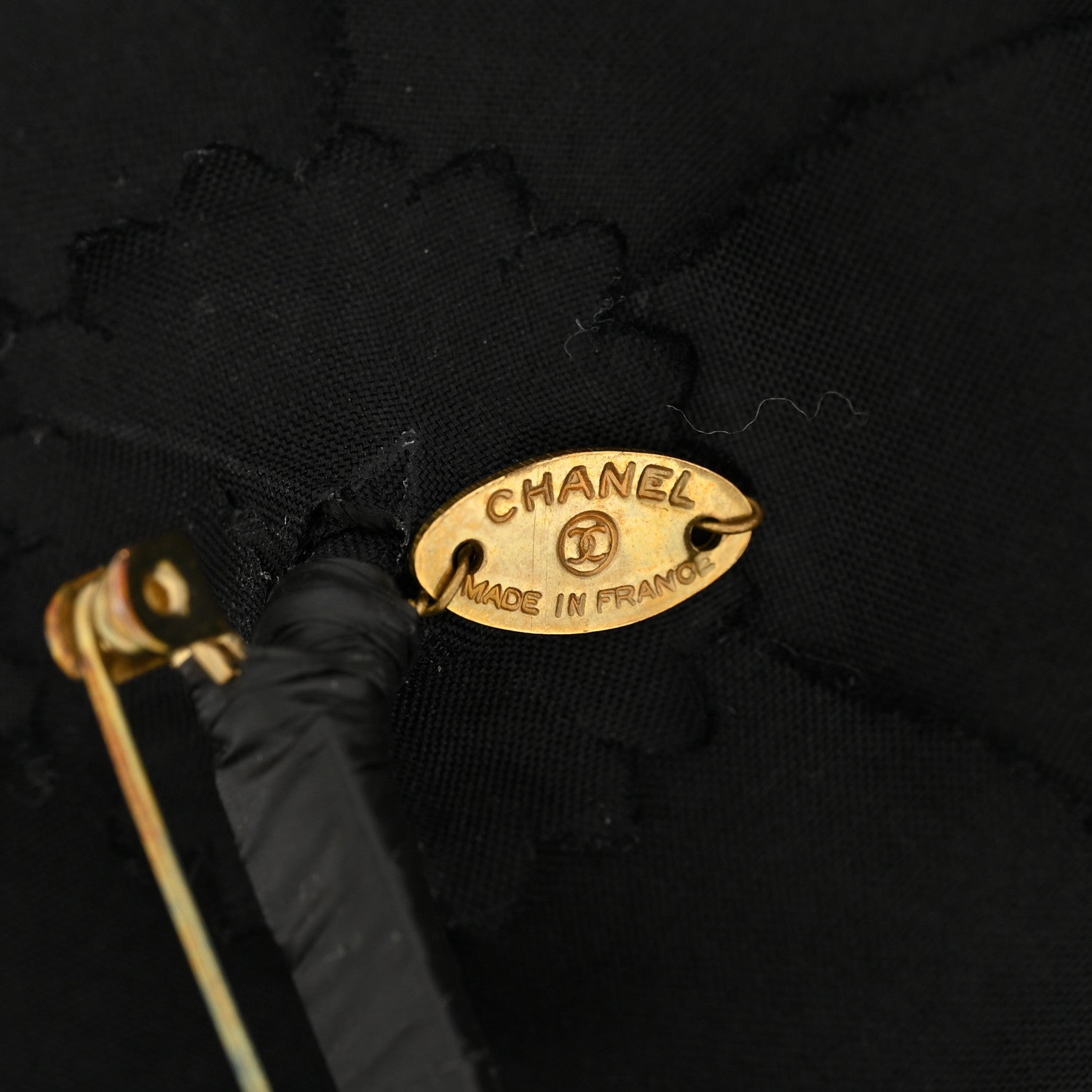 Chanel Fabric Camellia Brooch Black 3 of 5