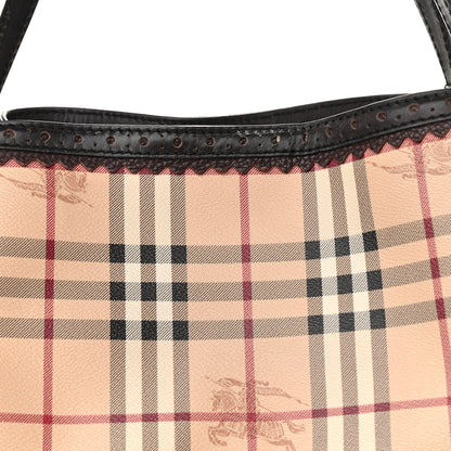 Burberry Haymarket Check Medium Brogue Tassel Tote 9 of 19