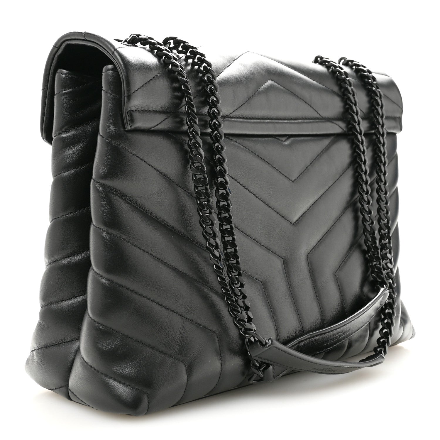 Saint Laurent Calfskin Y Quilted Monogram Monochrome Medium Loulou Chain Satchel Black 3 of 11