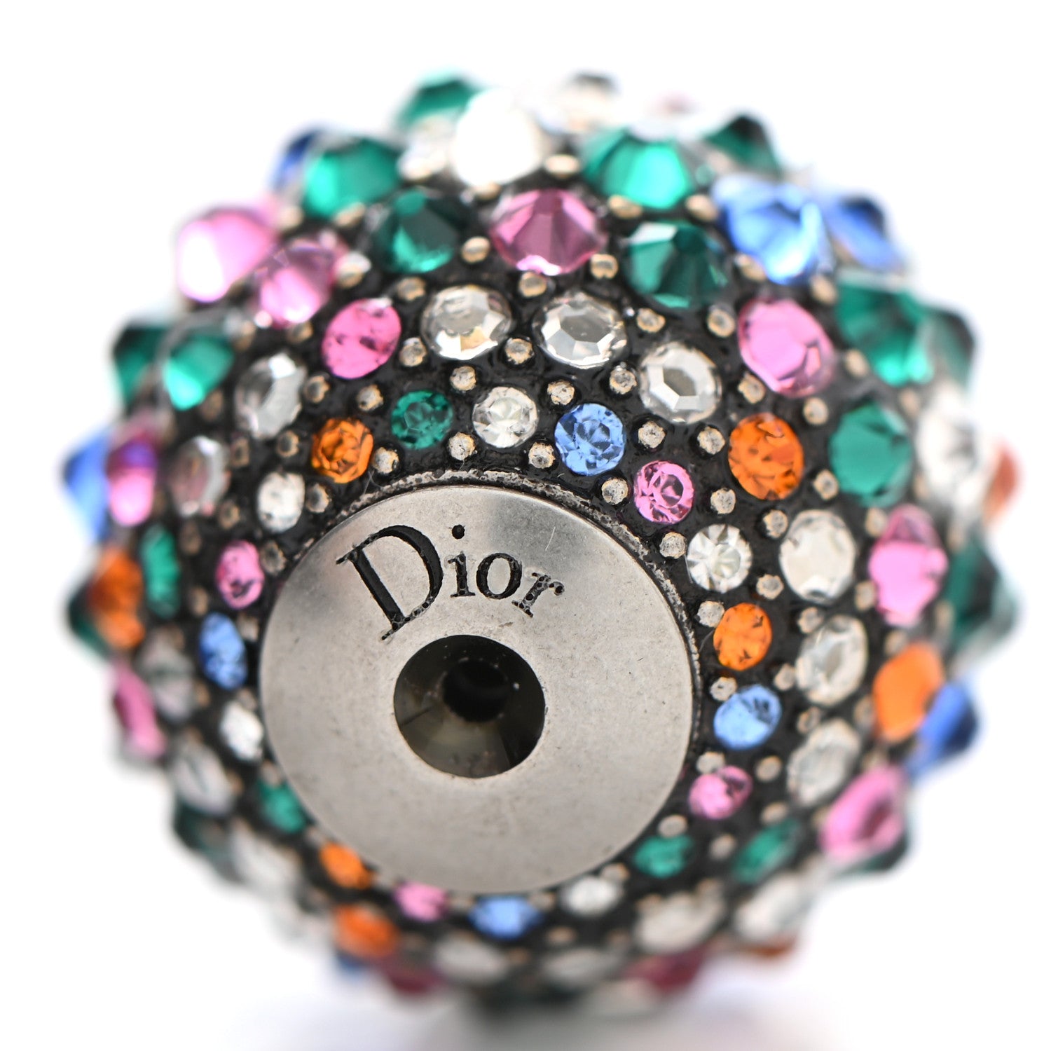 Christian Dior Crystal Mise En Dior Tribal Earrings Multicolor Antique Silver 5 of 6