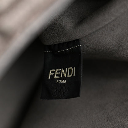 Fendi Chenille Vitello Seta Plexiglass FF Fendi O'Lock Zipper Anthracite Asfalto 6 of 9