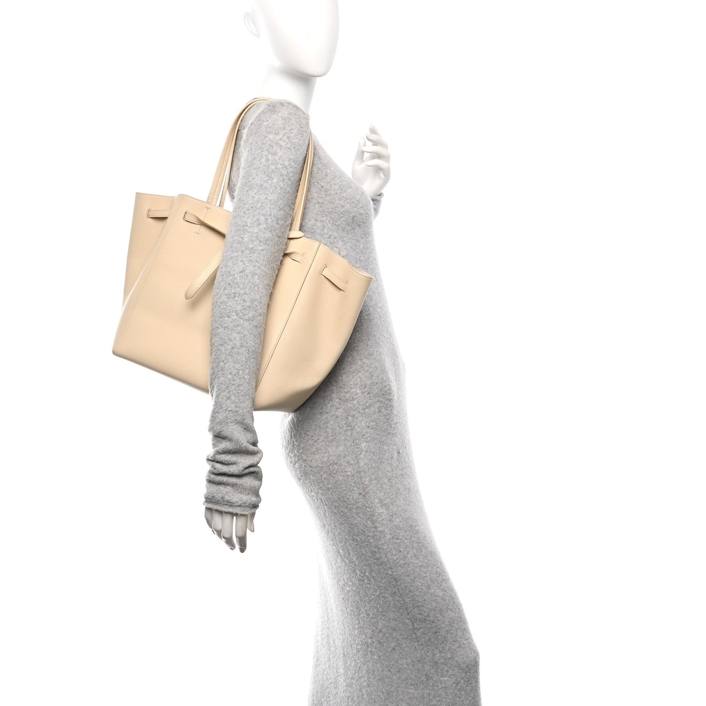 Soft Grained Calfskin Small Belt Cabas Phantom  Beige