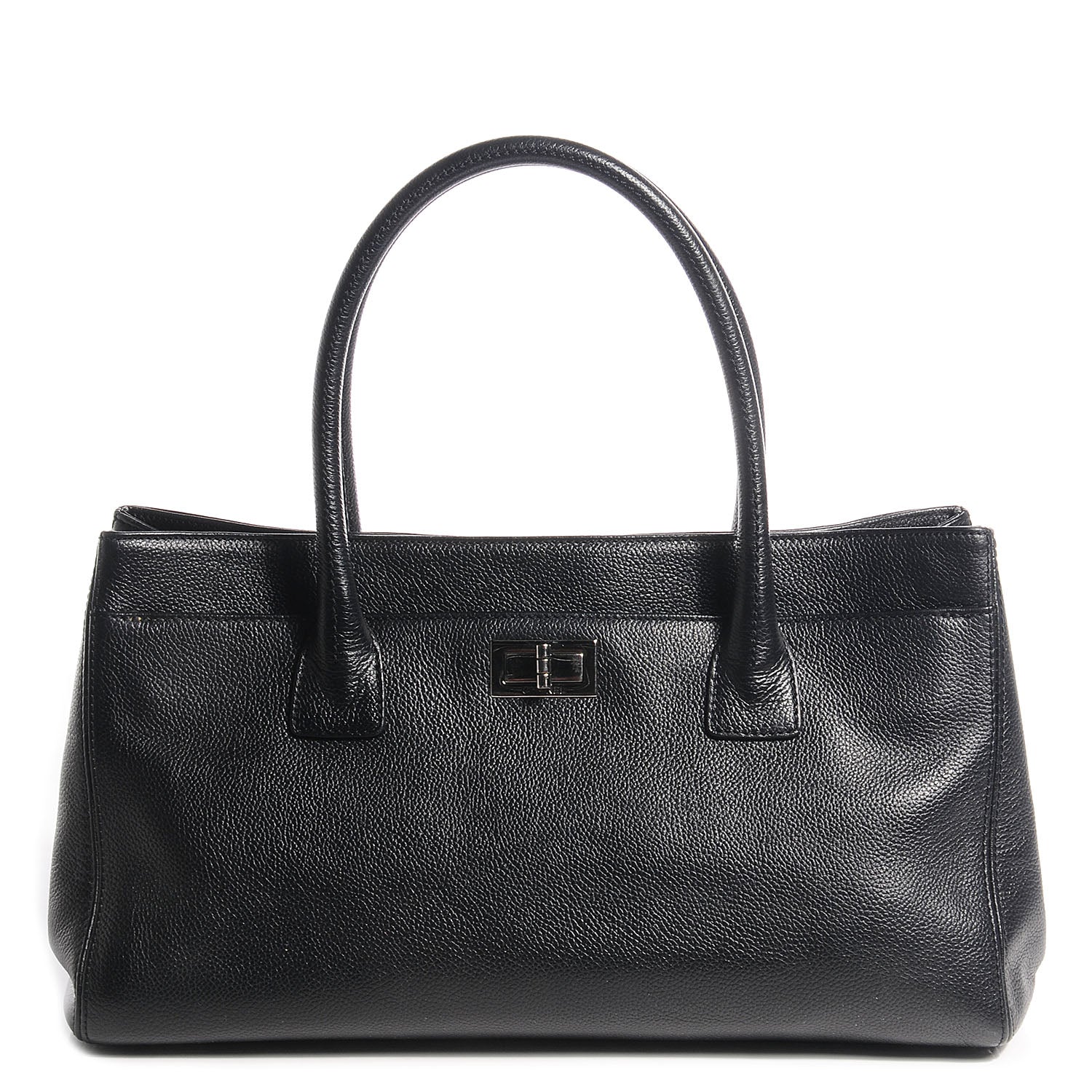 Chanel Calfskin Mademoiselle Lock Cerf Shopper Tote Black 1 of 8