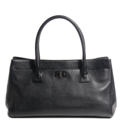 Chanel Calfskin Mademoiselle Lock Cerf Shopper Tote Black 1 of 8