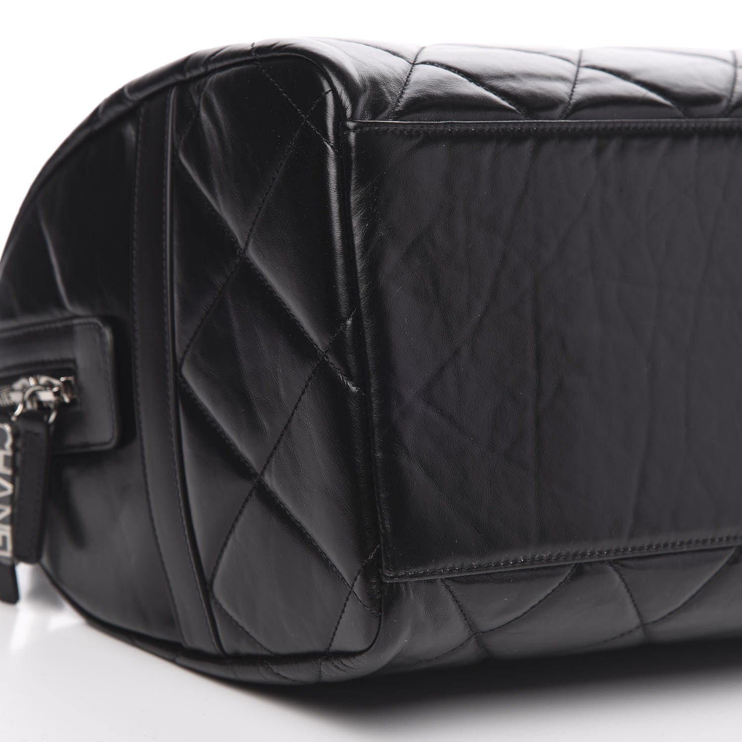 Chanel Calfskin Quilted CC Bowling Bag Black 8 of 10