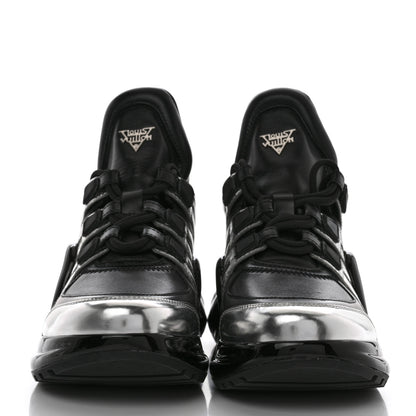 Louis Vuitton Calfskin Metallic Monogram LV Archlight Sneakers 37 Black Silver 2 of 9