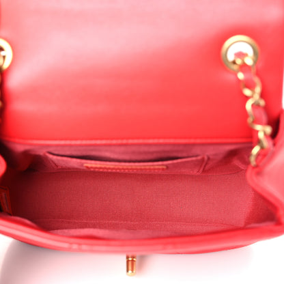 Chanel Lambskin Quilted Small In The Loop Handle Flap Bag Red 5 of 11