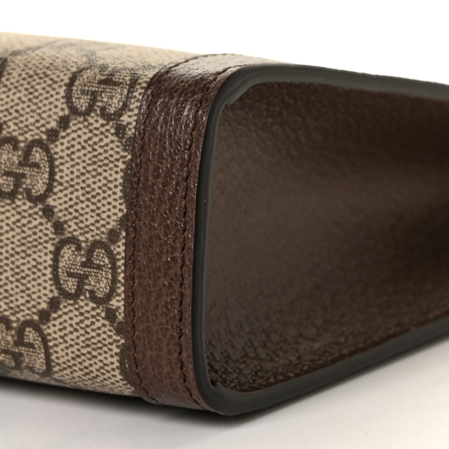 GG Supreme Monogram Web Ophidia Pouch Brown