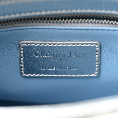 Christian Dior Metallic Grained Calfskin Cannage Small Lucky Badges My Lady Dior Silver 6 of 11