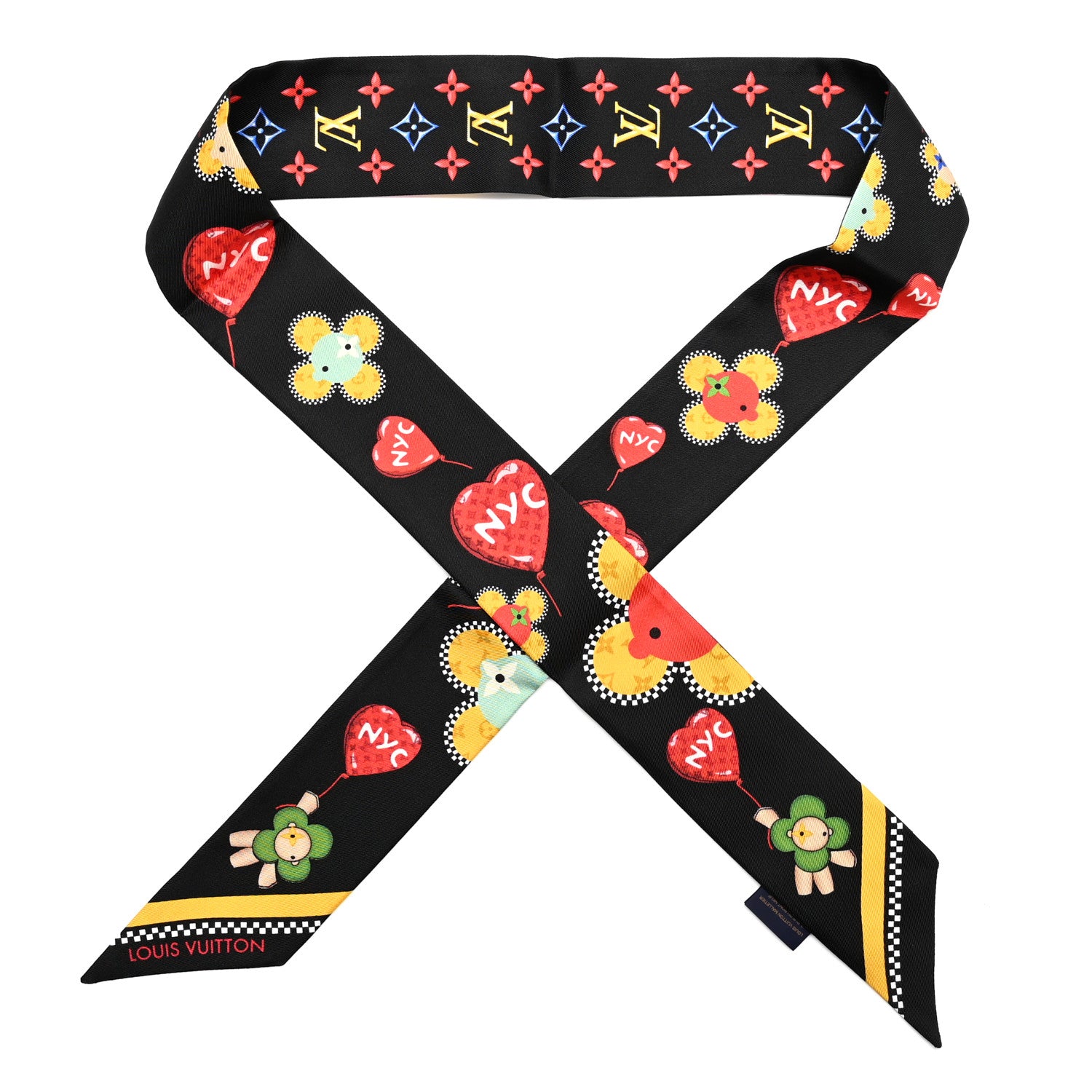 Louis Vuitton Silk Monogram 57th Street NYC Bandeau Black 1 of 3