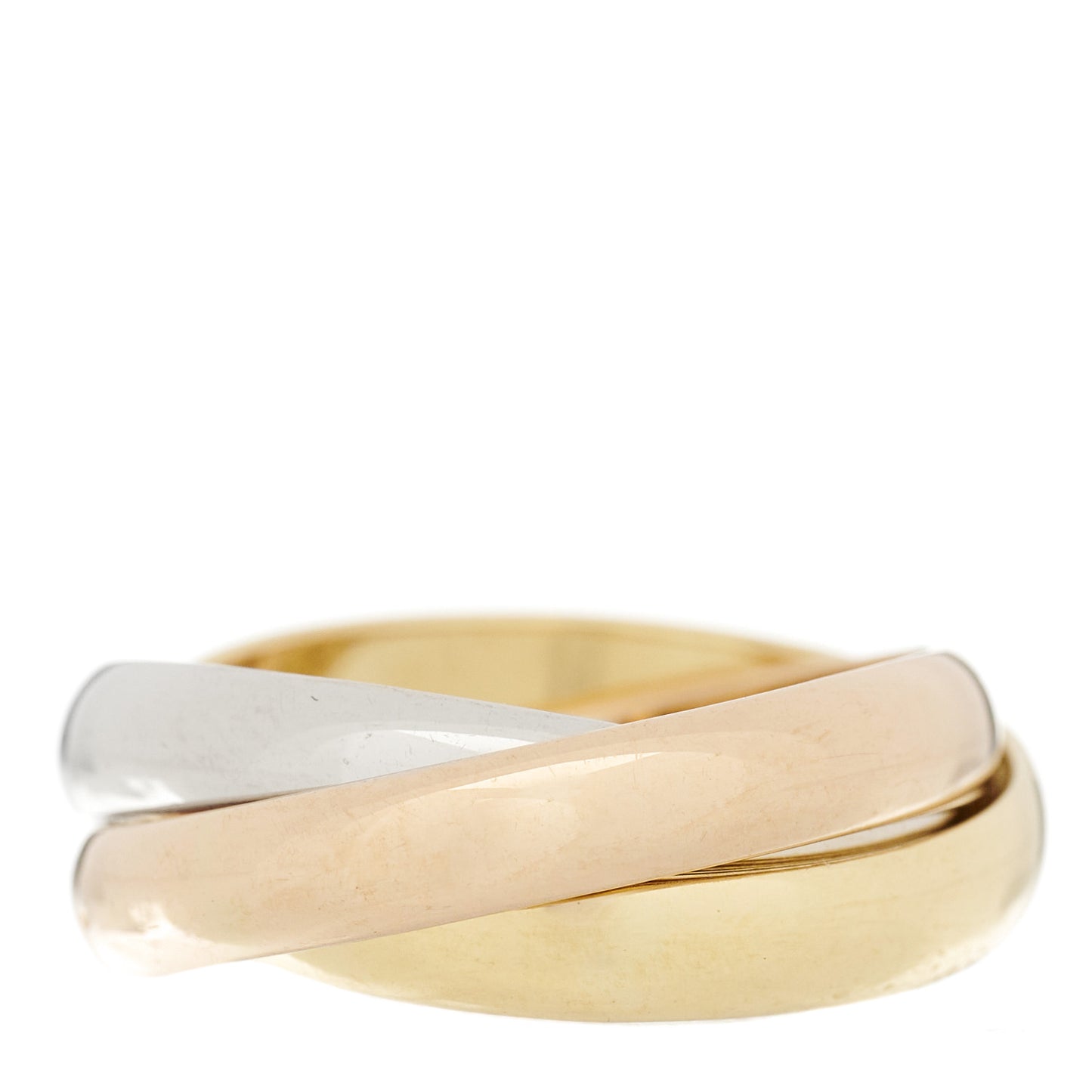 18K Pink Yellow White Gold Classic Les Must De Cartier Trinity Ring 52 6