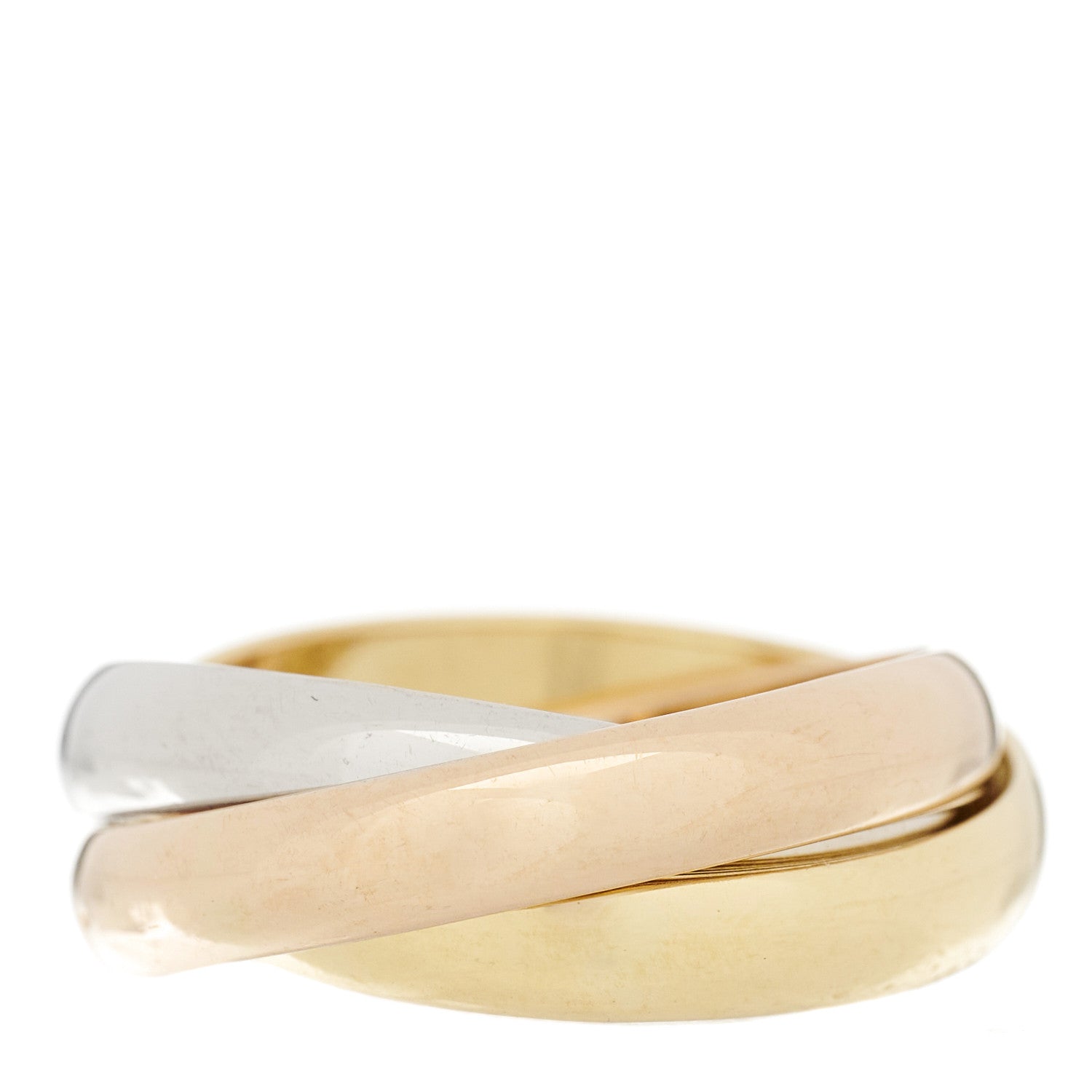 Cartier 18K Pink Yellow White Gold Classic Les Must De Cartier Trinity Ring 52 6 5 of 11