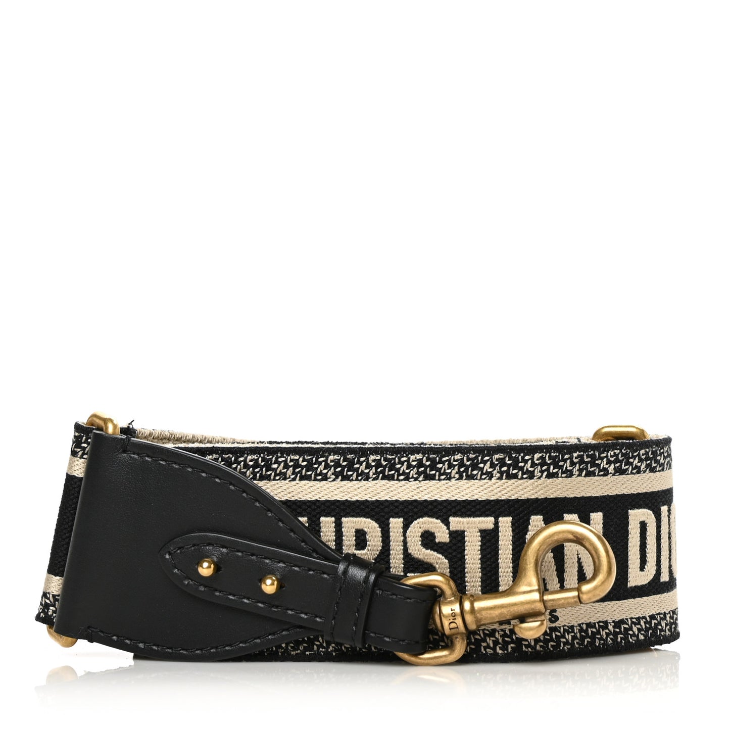 Canvas Embroidered Shoulder Strap Black