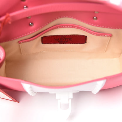 Valentino Garavani Vitello Colorblock Medium Free Rockstud Flip Lock Crossbody Bag Shadow Pink Optic White 7 of 10