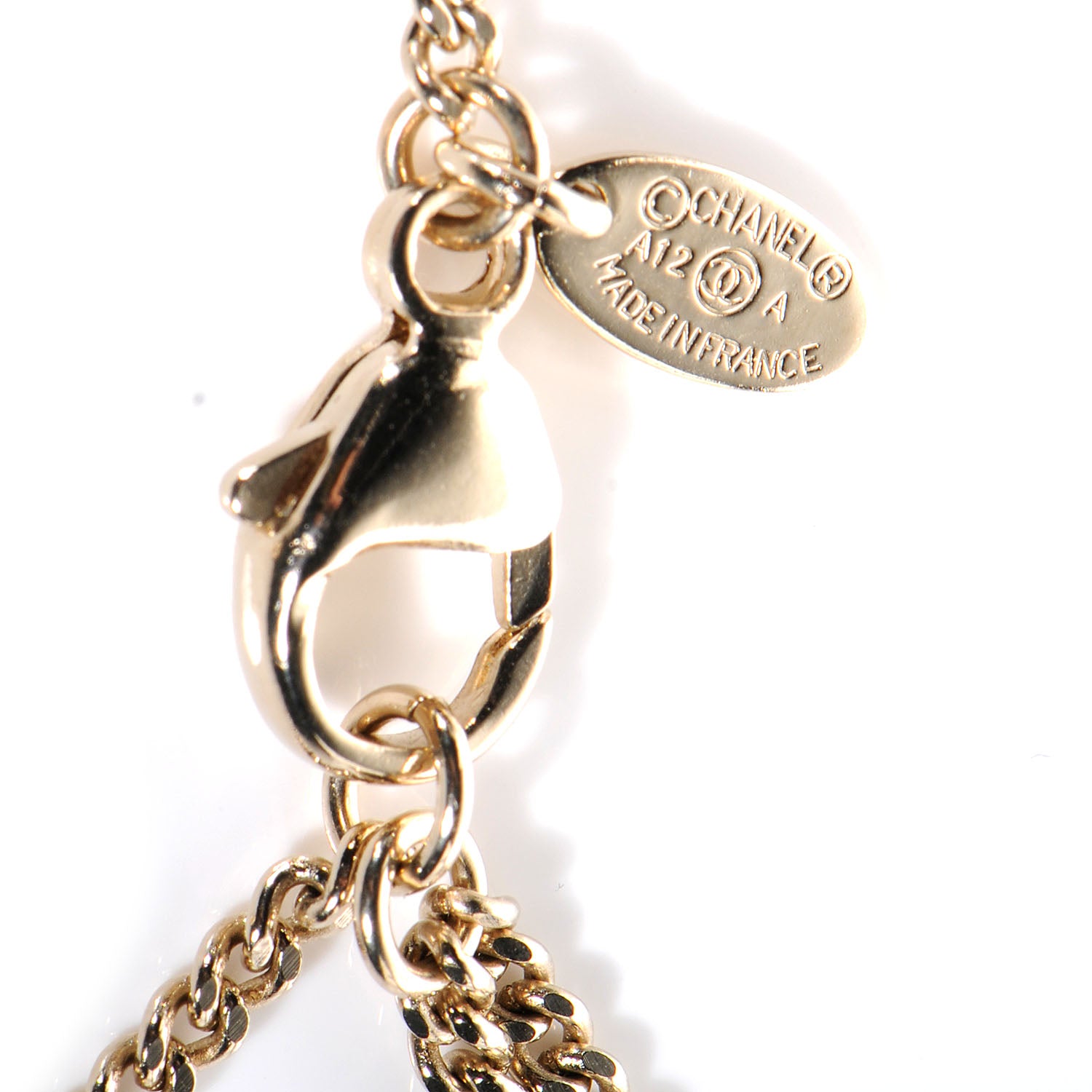Chanel Moonstone Enamel CC Necklace Gold 4 of 6
