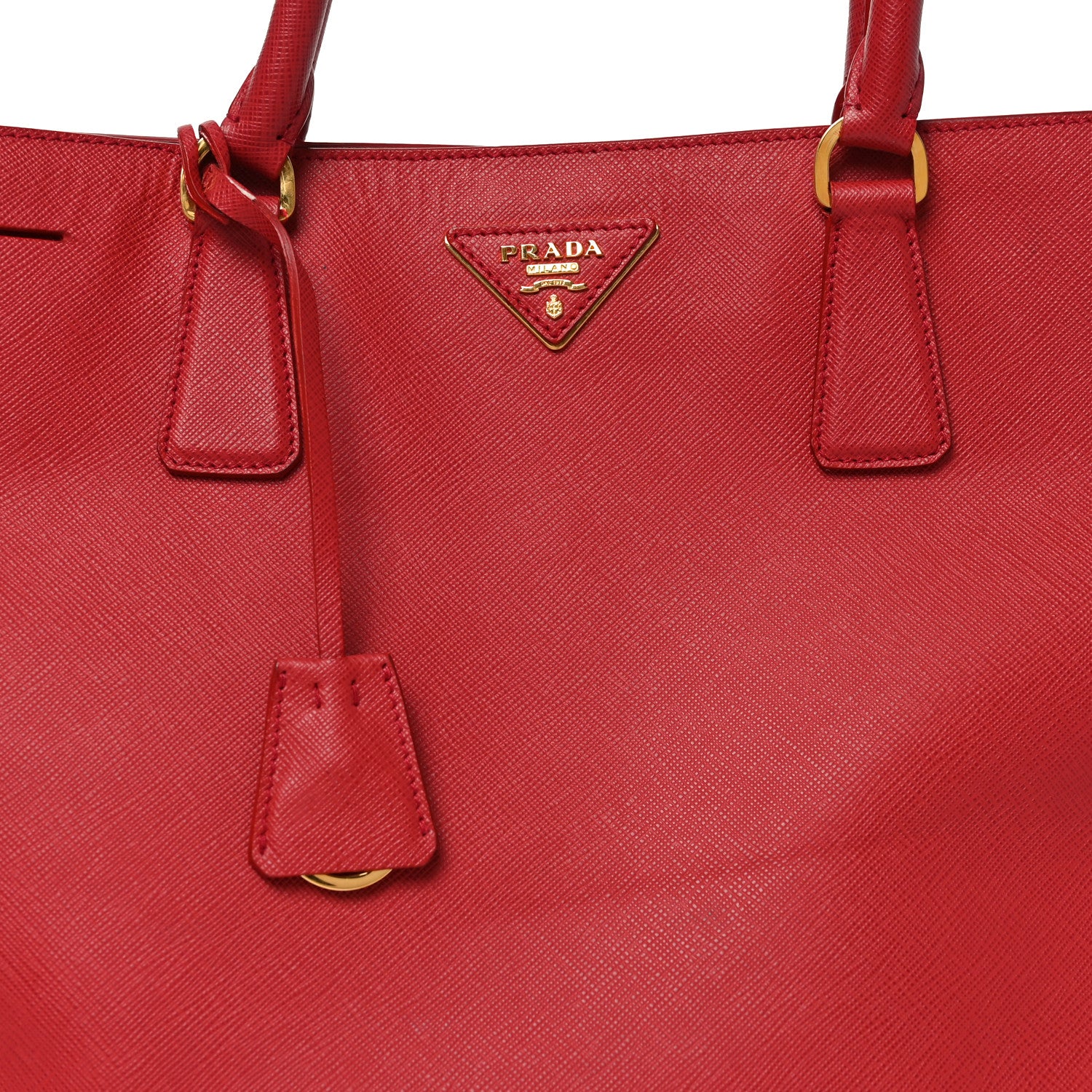 Prada Saffiano Lux Large Tote Fuoco 7 of 9