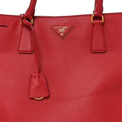 Prada Saffiano Lux Large Tote Fuoco 7 of 9
